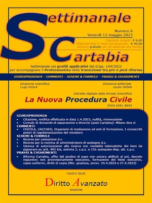 cover image of SETTIMANALE CARTABIA n. 6--Venerdì 12.5.2023